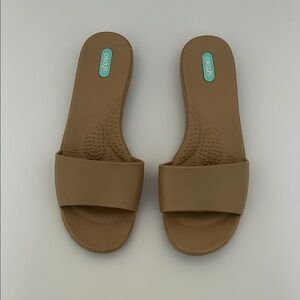 OKA b. Tan Slide Sandals Size L